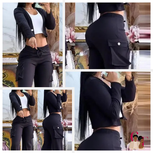 Ensemble pantalon et haut manches longues (2 pièces)