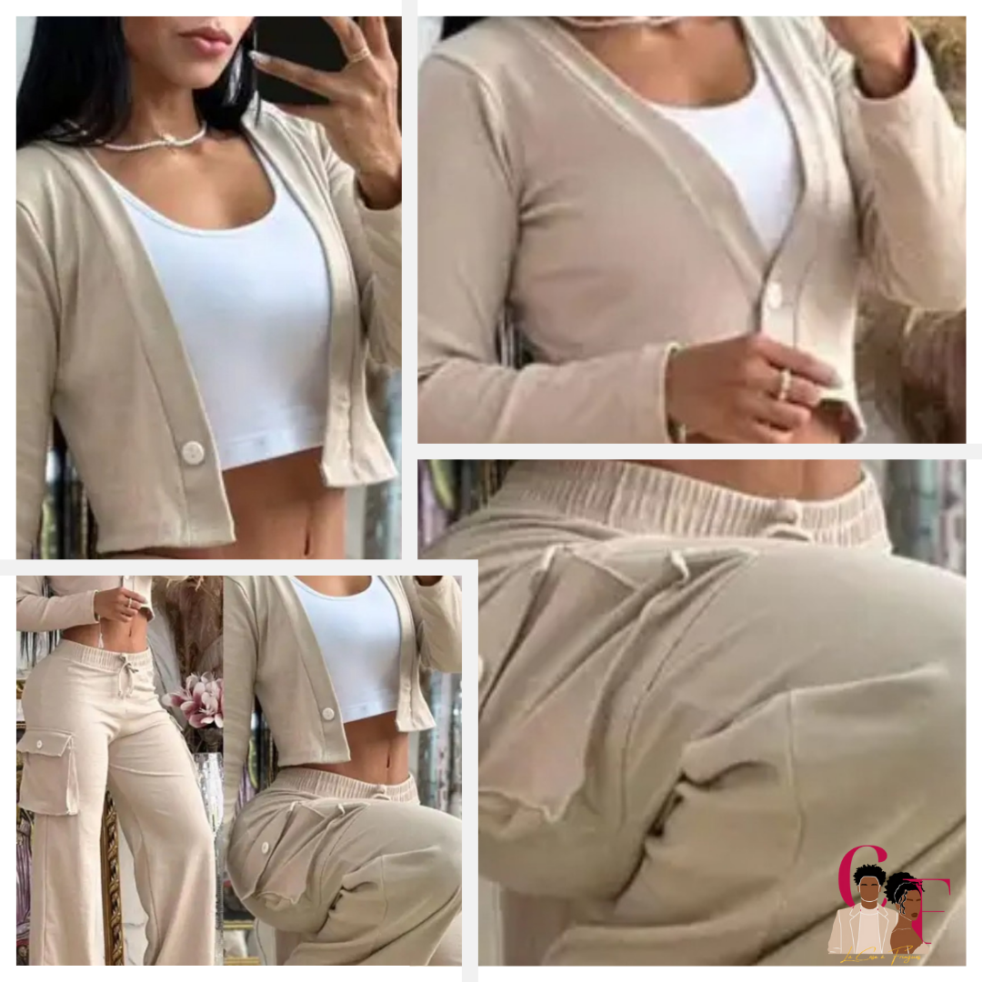 Ensemble pantalon et haut manches longues (2 pièces)